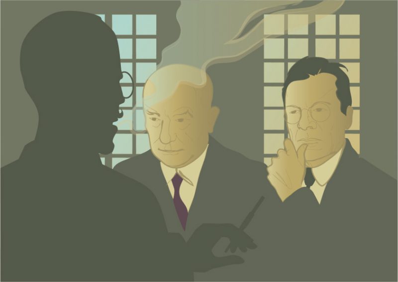 Swedish politics in 1940, educational illustration by Robert Toth