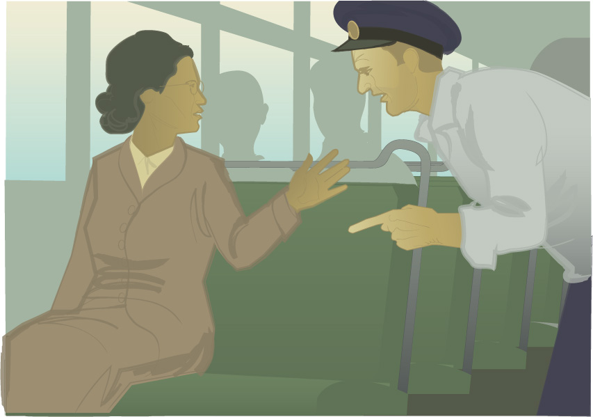 Rosa Parks, educational illustration by Robert Toth