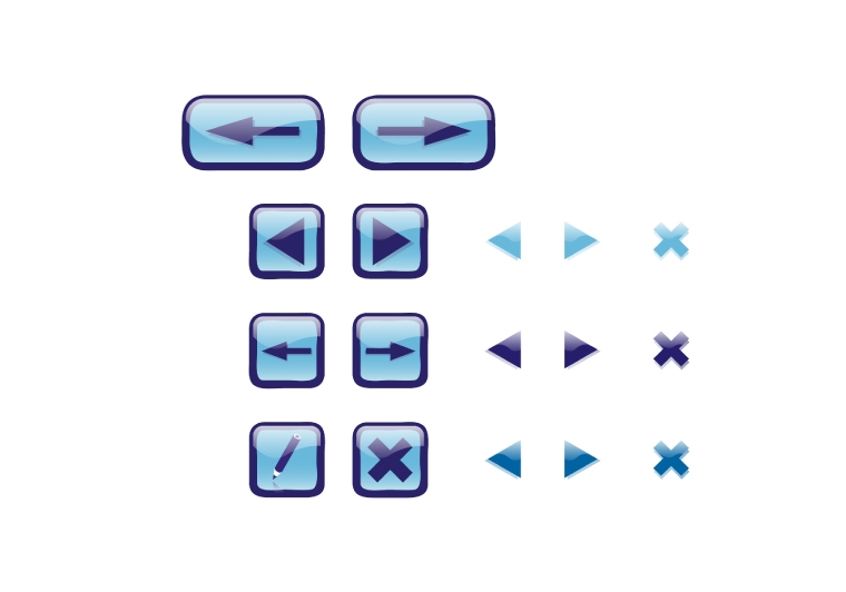 Blue liquid icons/buttons 2