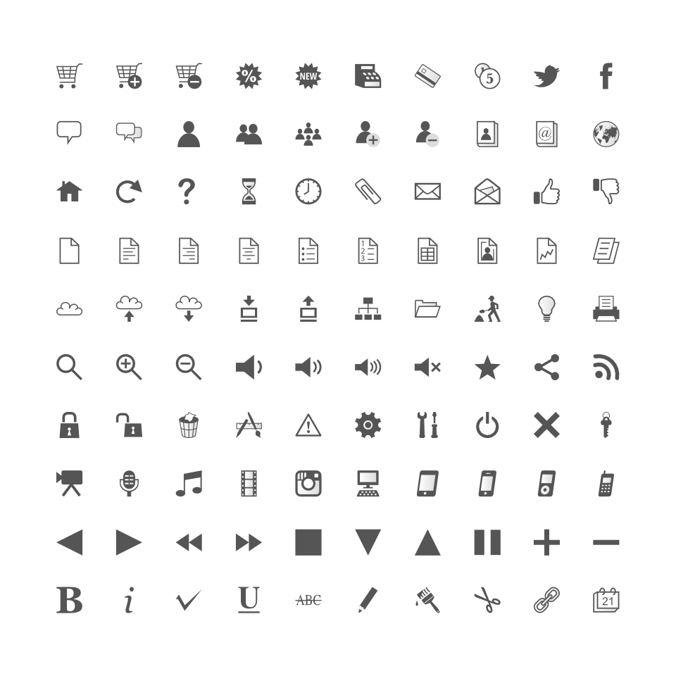 Black and white icons for web 3