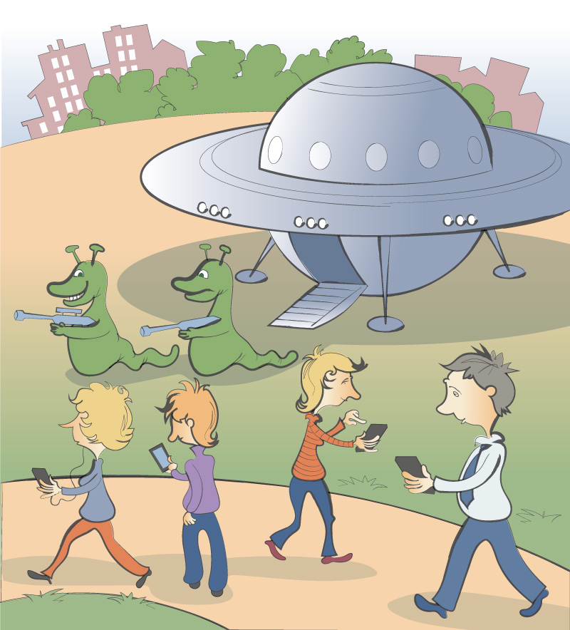 Alien cartoon for giant crossword 15