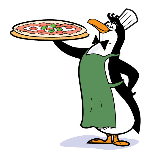 Penguin serving pizza 20