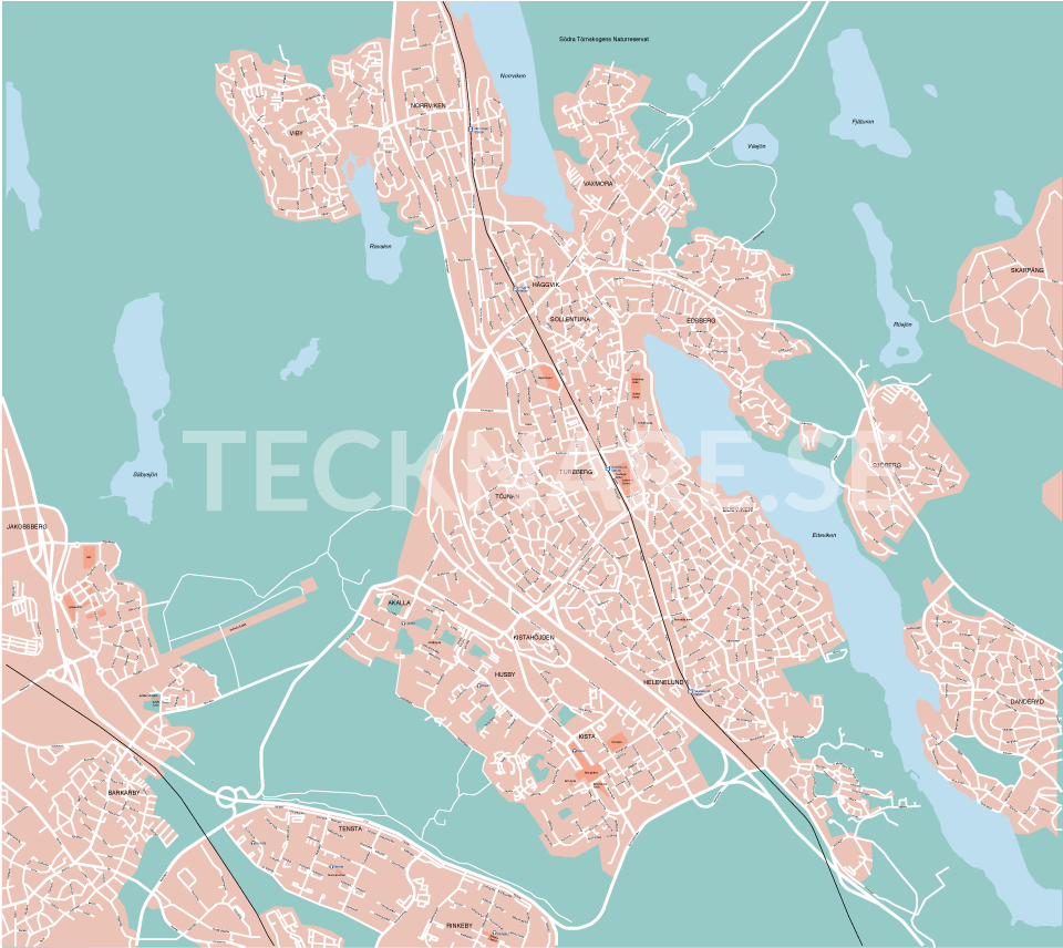 Map over Kista and Sollentuna in Sweden 3